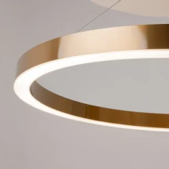 Lampadari Moderni-Maytoni saturno lampadario moderno tondo colore oro led 3500k