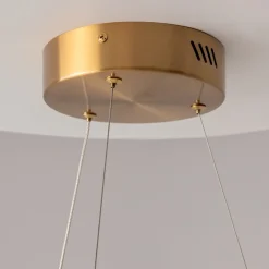 Lampadari Moderni-Maytoni saturno lampadario moderno tondo colore oro led 3500k
