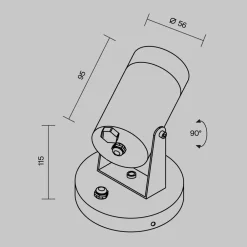 Faretti Da Esterno-Maytoni scope faretto da esterno orientabile ip65