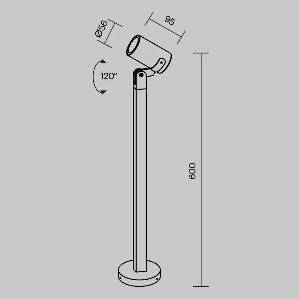 Lampioni Da Giardino-Maytoni scope lampione da giardino orientabile moderno ip65