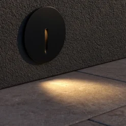 Segnapasso Led-Maytoni segnapasso lock nero led per esterno da incasso 3w 3000k