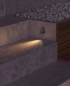 Segnapasso Led-Maytoni segnapasso lock nero led per esterno da incasso 3w 3000k