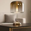 Lampade Da Tavolo-Maytoni spirito lampada da tavolo per salone vetro fume' oro led 18w 3000k dimmerabile
