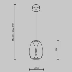 Lampade A Sospensione-Maytoni splash lampada a sospensione led 7w 3000k in vetro trasparente