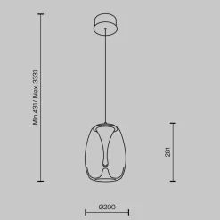 Lampade A Sospensione-Maytoni splash lampada a sospensione led 7w 3000k vetro effetto goccia