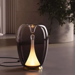 Lampade Da Tavolo-Maytoni splash lampada da tavolo design led 15w 3000k vetro fume