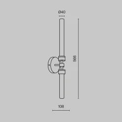 Applique Da Parete-Maytoni stelo applique da parete led 3000k moderno nero