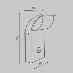 Applique Da Esterno-Maytoni stock applique da esterno led 3000k ip44 sensore movimento