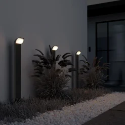 Lampioni Da Giardino-Maytoni stock lampione da giardino led 3000k ip65 colore nero