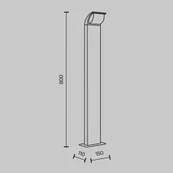 Lampioni Da Giardino-Maytoni stock lampione da giardino led 3000k ip65 colore nero