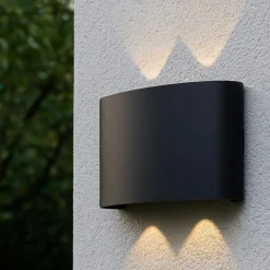 Applique Da Esterno-Maytoni strato applique da esterno led 4w 3000k ip54 nero moderno