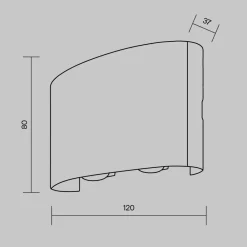 Applique Da Esterno-Maytoni strato applique da esterno led 4w 3000k ip54 nero moderno