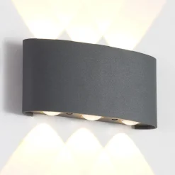 Applique Da Esterno-Maytoni strato applique da esterno moderno antracite led 6w 3000k