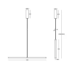Lampadari Moderni-Maytoni supersymmetry lampadario moderno per tavolo soggiorno led 18w 4000k