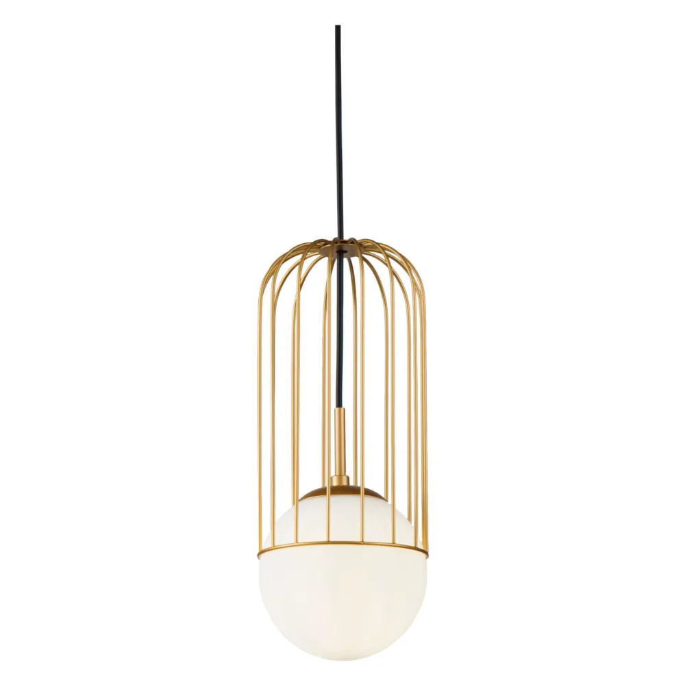 Lampadario Camera Da Letto-Maytoni telford lampadario stanza da letto oro sfera vetro bianco
