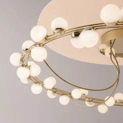Plafoniere Moderne-Maytoni tessara plafoniera moderna colore oro con sfere led 3000k