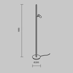 Lampade Da Terra-Maytoni thin lampada da terra moderna led 3000k con luce orientabile