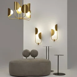 Applique Da Parete-Maytoni tropic applique da parete moderna colore oro 2 luci