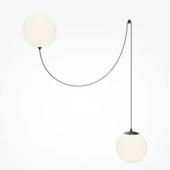 Lampadari Moderni-Maytoni twins lampada a sospensione doppia sfera vetro pendente led 3000k