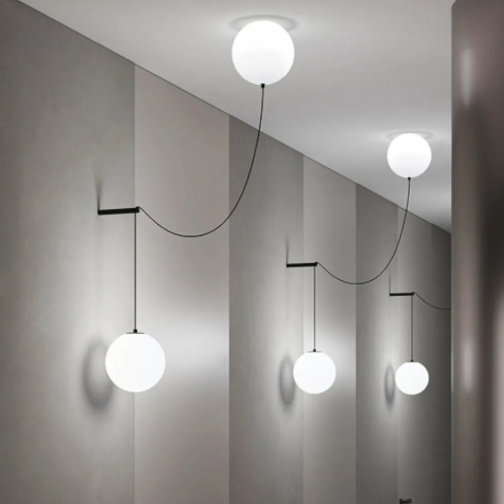 Lampadari Moderni-Maytoni twins lampada a sospensione doppia sfera vetro pendente led 3000k