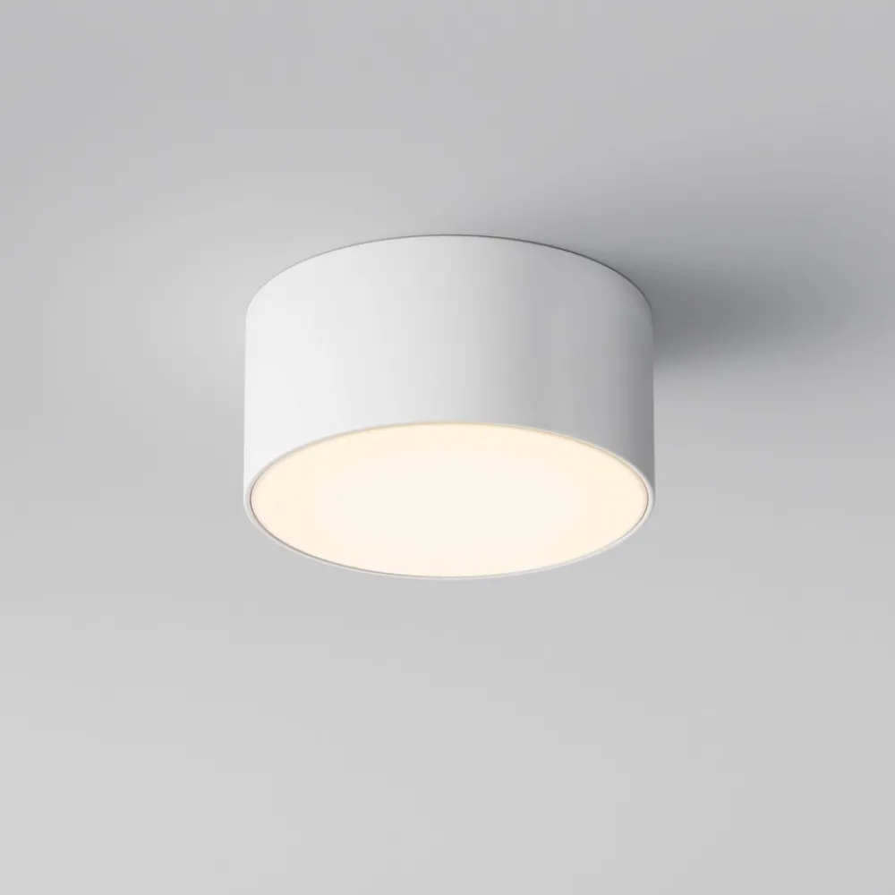 Faretti Da Esterno-Maytoni zon ip faretto bianco a soffitto da esterno led 15w 3000k