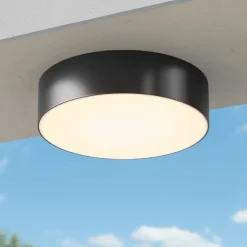 Plafoniere Da Esterno-Maytoni zon ip plafoniera da esterno led 3000k ip65 rotonda nera