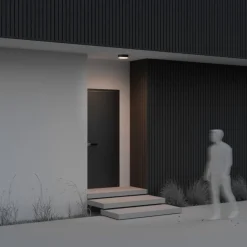 Plafoniere Da Esterno-Maytoni zon ip plafoniera da esterno led 3000k ip65 rotonda nera