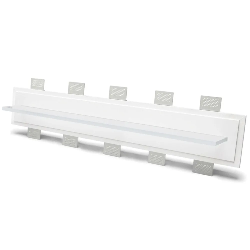 Applique Da Parete-Selezionato da Mazzolaluce Mensola luminosa da incasso gesso led 12w 2700k vetro