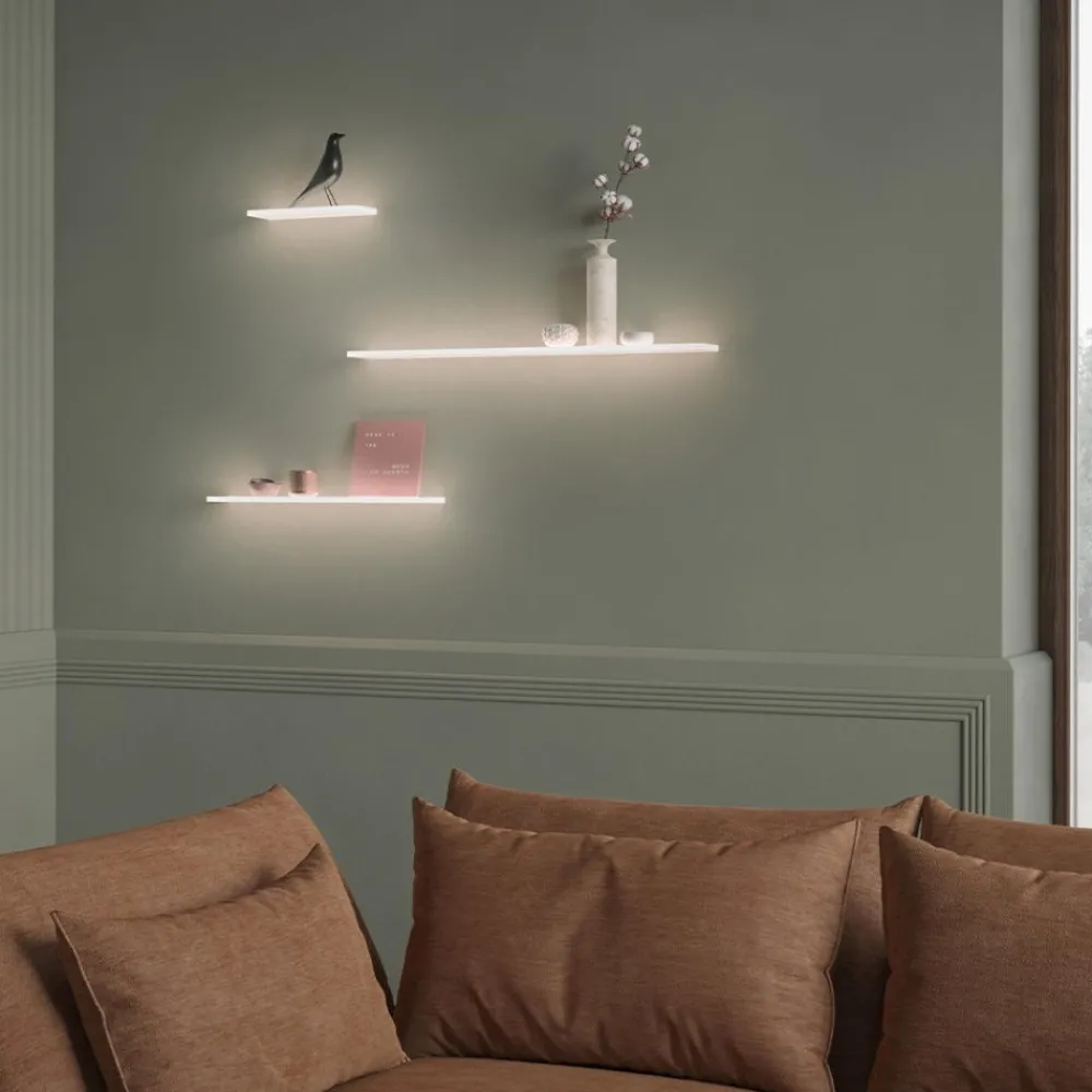 Applique Da Parete-Selezionato da Mazzolaluce Mensola luminosa da incasso gesso led 12w 2700k vetro
