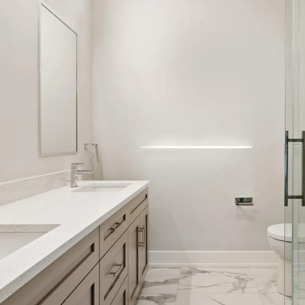 Applique Da Parete-Selezionato da Mazzolaluce Mensola vetro luminosa da incasso a parete gesso led 19w 2700k
