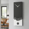 Orologi Da Parete Moderni-Selezionato da Mazzolaluce Merletto orologio a pendolo moderno da muro legno colore nero