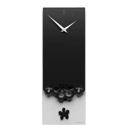 Orologi Da Parete Moderni-Selezionato da Mazzolaluce Merletto orologio a pendolo moderno da muro legno colore nero