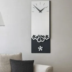 Orologi Da Parete Moderni-Selezionato da Mazzolaluce Merletto orologio a pendolo moderno da parete legno colore alluminio