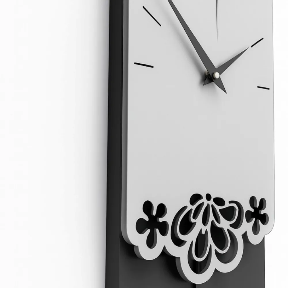 Orologi Da Parete Moderni-Selezionato da Mazzolaluce Merletto orologio a pendolo moderno da parete legno colore alluminio