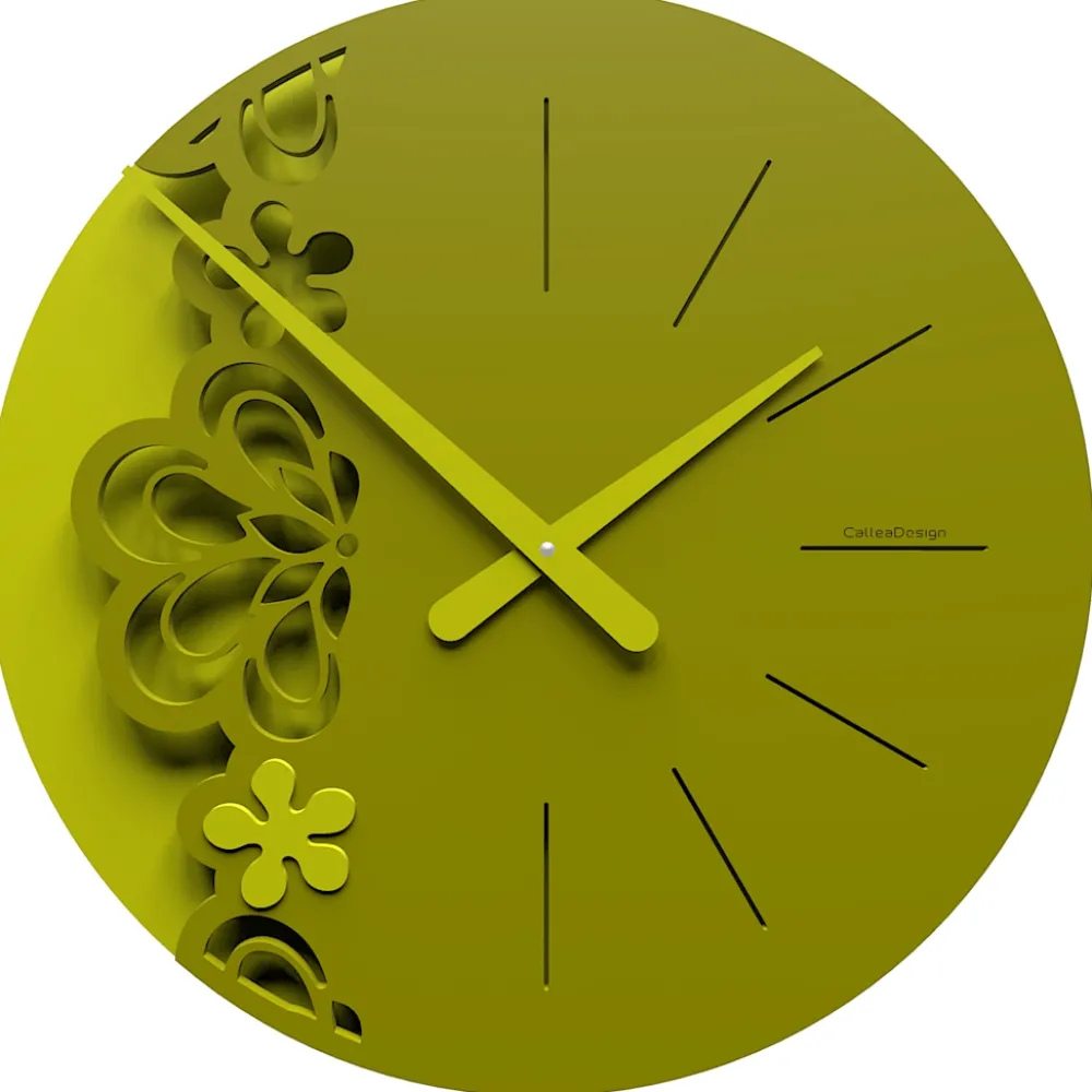 Orologi Da Parete Moderni-Selezionato da Mazzolaluce Merletto orologio da parete moderno legno verde oliva