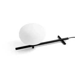 Abat Jour-Miloox Mikado abat-jour lampada da comodino nera vetro bianco per camera da letto