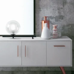 Abat Jour-Miloox Mikado abat-jour lampada da comodino nera sfera vetro dimmerabile