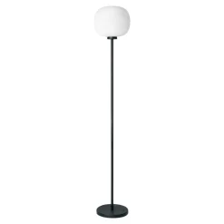 Lampade Da Terra-Miloox bomb lampada da terra nera sfera vetro bianco o