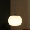 Lampade A Sospensione-Miloox bombo lampada a sospensione moderna nera sfera vetro bianco