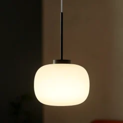 Lampade A Sospensione-Miloox bombo lampada a sospensione moderna nera sfera vetro bianco