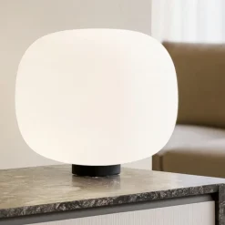 Lampade Da Tavolo-Sforzin Illuminazione Miloox bombo lampada da tavolo moderna nera vetro bianco