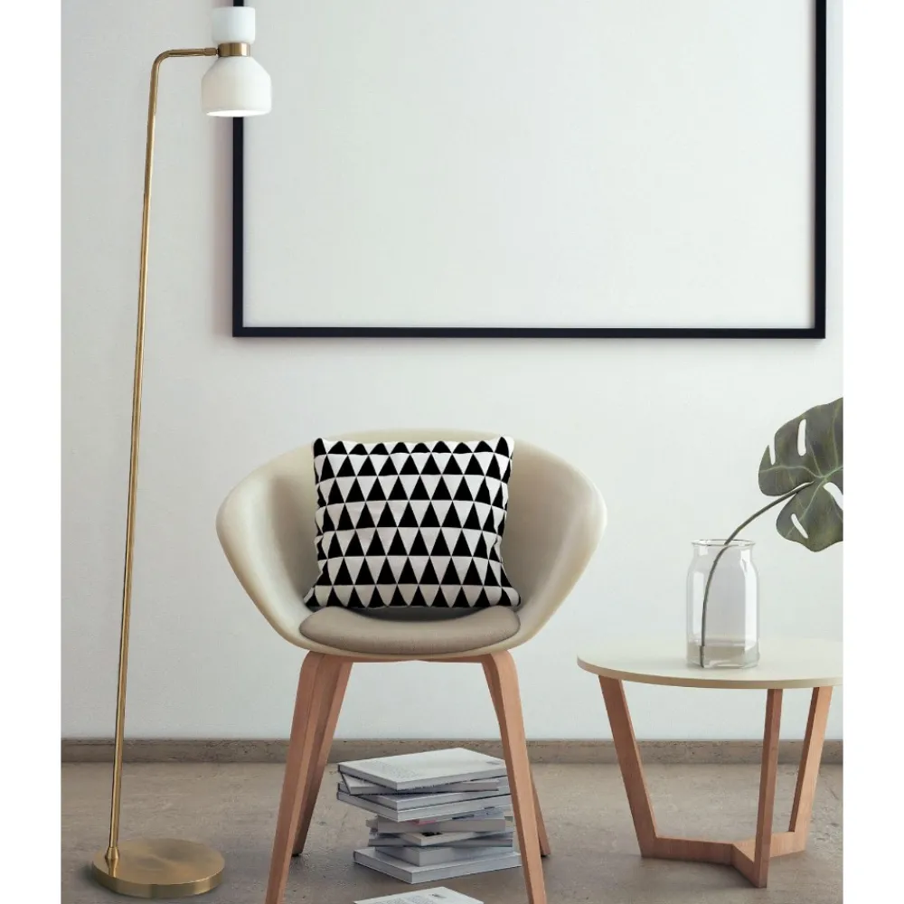 Lampade Da Terra-Miloox fifty piantana ottone vetro bianco orientabile