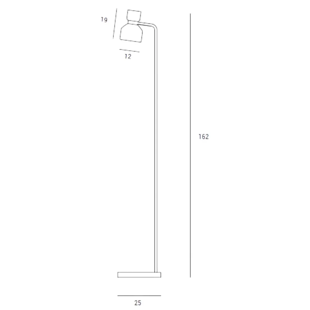 Lampade Da Terra-Miloox fifty piantana ottone vetro bianco orientabile