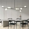 Lampadari Moderni-Miloox kika lampadario moderno design nero oro sfere bianche
