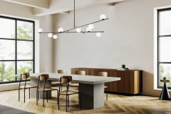 Lampadari Moderni-Miloox kika lampadario moderno design nero oro sfere bianche