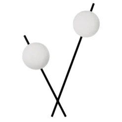 Applique Da Parete-Miloox mikado applique design moderno nero vetri orientabili