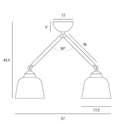 Plafoniere Moderne-Miloox neoretro plafoniera da cucina luci orientabili