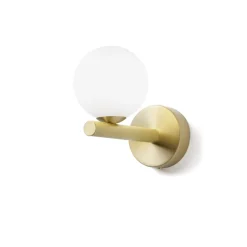 Applique Camera Da Letto-Miloox pomi applique camera da letto metallo oro boccia bianca moderna