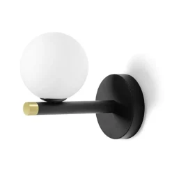 Applique Da Parete-Miloox pomi applique moderna nero sfera vetro bianco