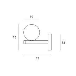 Applique Da Parete-Miloox pomi applique moderna nero sfera vetro bianco